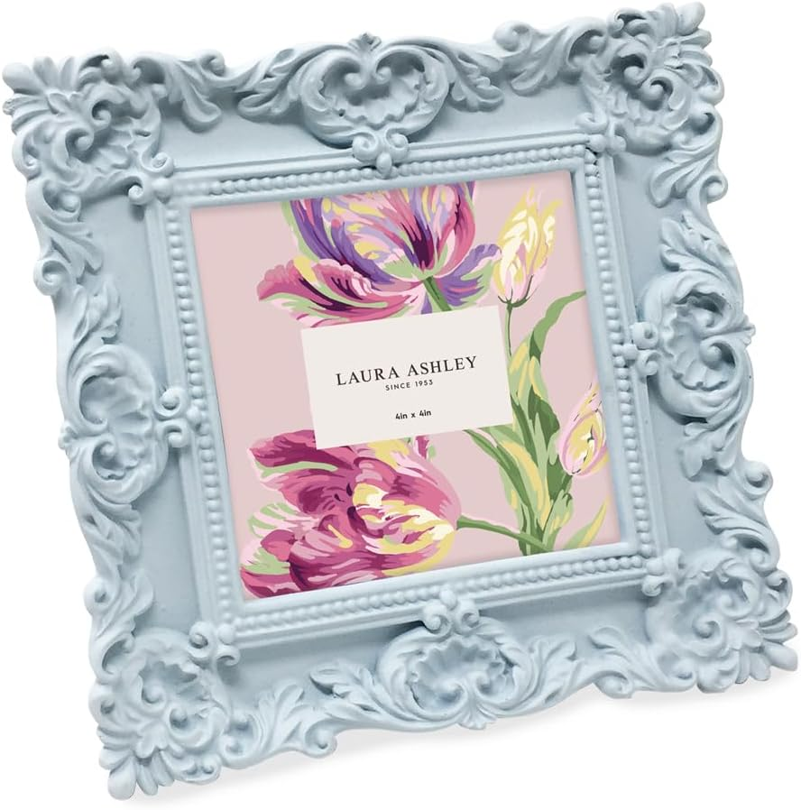 Laura Ashley 2X3 Black Ornate Textured Hand-Crafted Resin Picture Frame with Easel, for Tabletop & Wall Display, Decorative Floral Design Home D&eacute;cor, Photo Gallery, Art & More (2X3, Black) image number 6