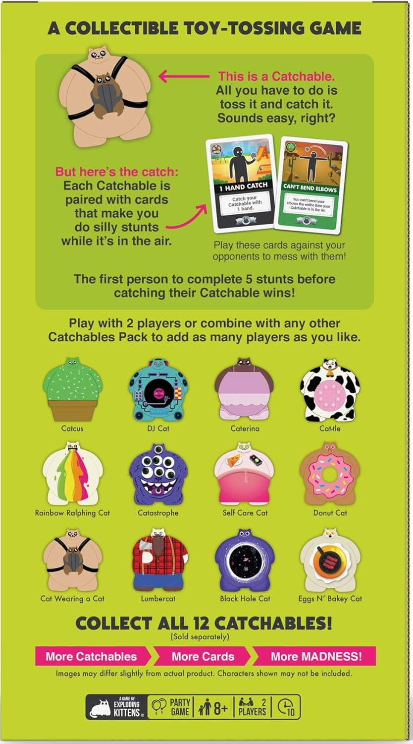 Exploding Kittens Catchables Cat Wearing a Cat and Catcus Toss and Catch Game (Pack of 2) image number 2