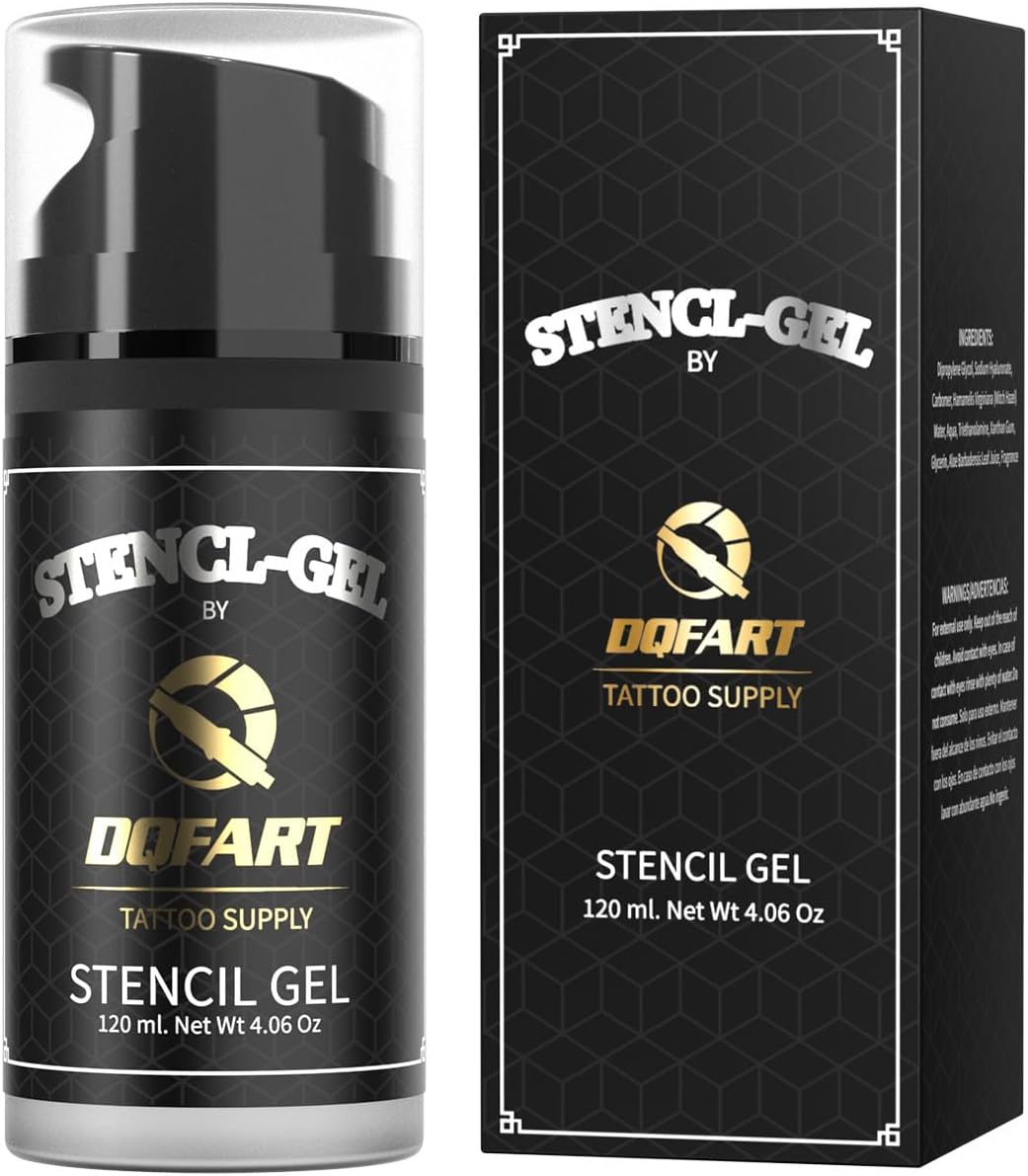 Professional Tattoo Stencil Transfer Gel, Black, 120Ml/4.06Oz, 250Ml/8.4Oz Bottles, Premium Application Solution (120Ml/4Oz)