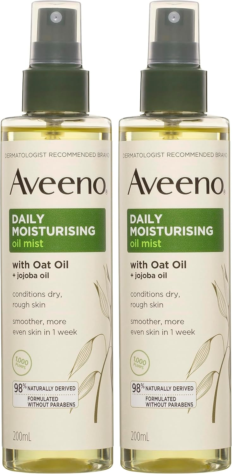 Aveeno Daily Moisturising Vitamin E Jojoba Oil Shea Butter Body Oil Mist Spray Dry Rough Sensitive Skin 200Ml (Pack of 2) image number 6