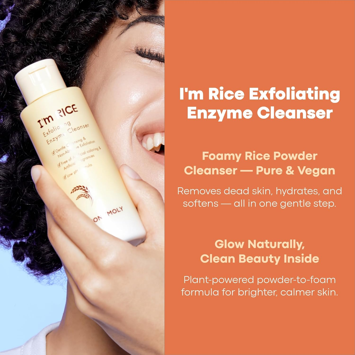 TONYMOLY I'M Rice Exfoliating Enzyme Cleanser, Rice Powder Face Wash, Gentle AHA Cleanser, Papaya Enzyme Scrub & Brightening Mask, Korean Skincare for Smooth Radiant Skin, 50G image number 1