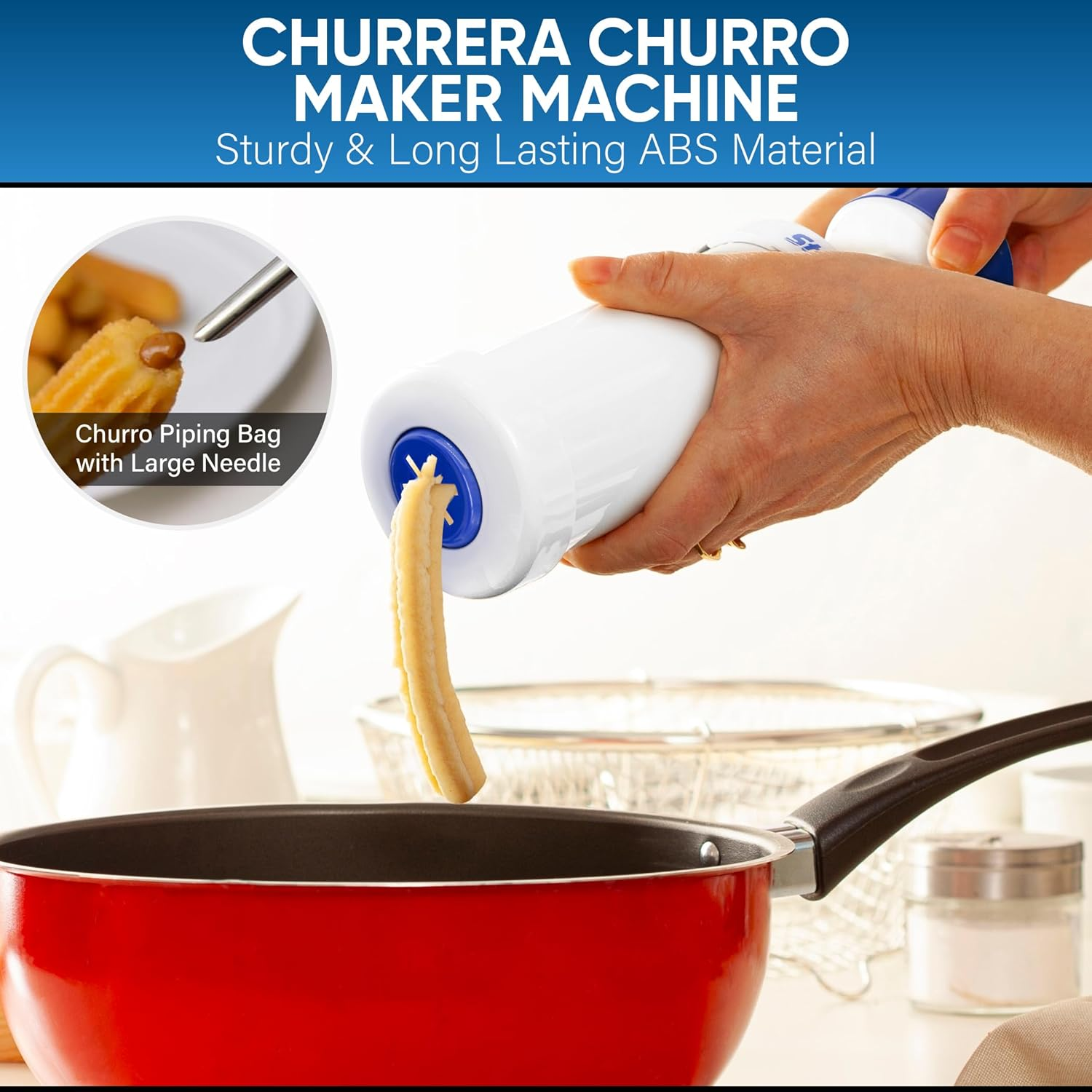 Starblue Churrera Churro Maker and Filler Set - Easy Piping Nozzle Tool for Deep Fry Stuffed Churro, SB-A818 image number 5