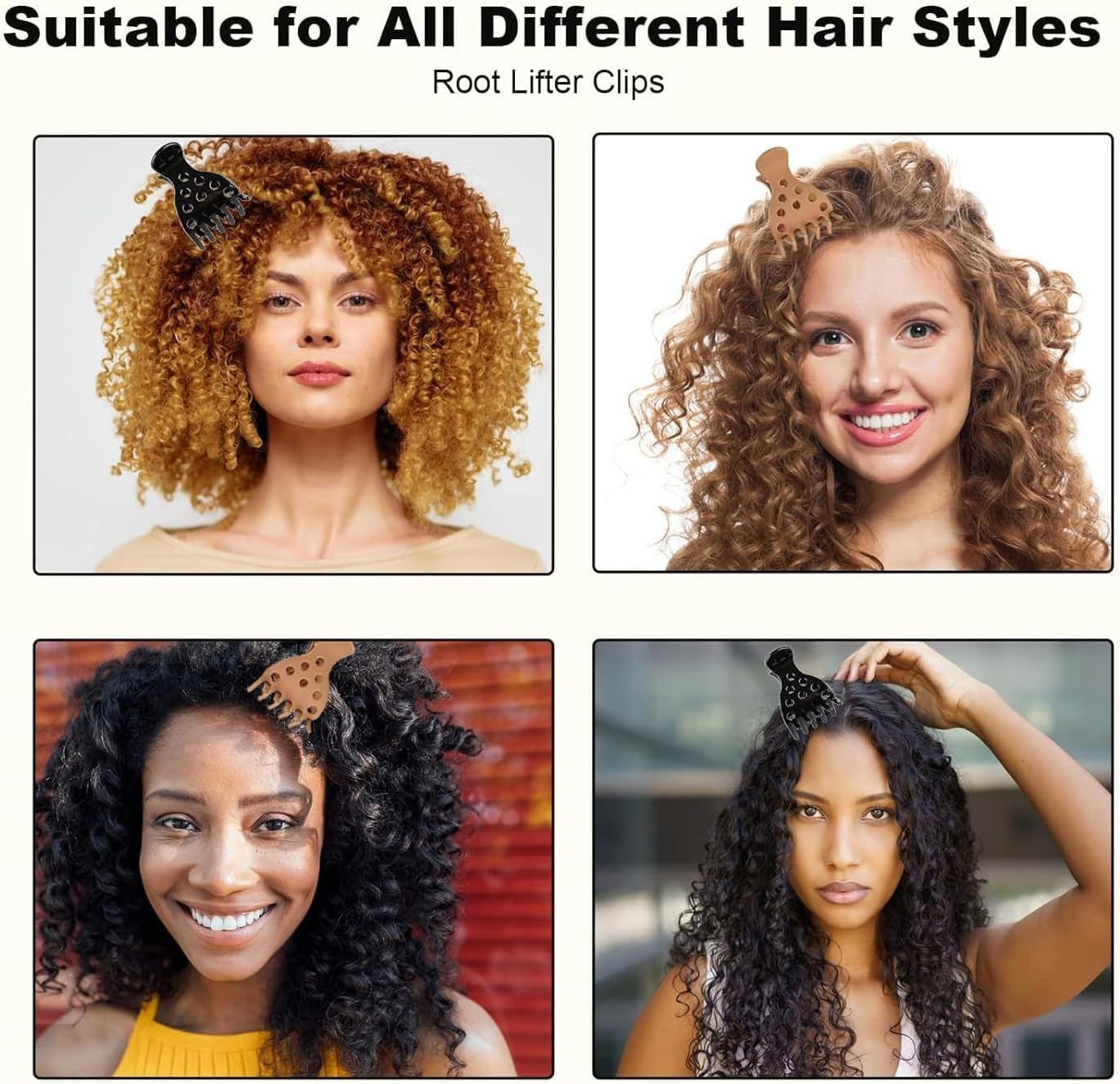 EOMECUIGAO Jaw Clamps Volume Curly Hair Claw 6 PCS Bounce Curl Clip Root Lifting Clips for for Natural Volume Curls