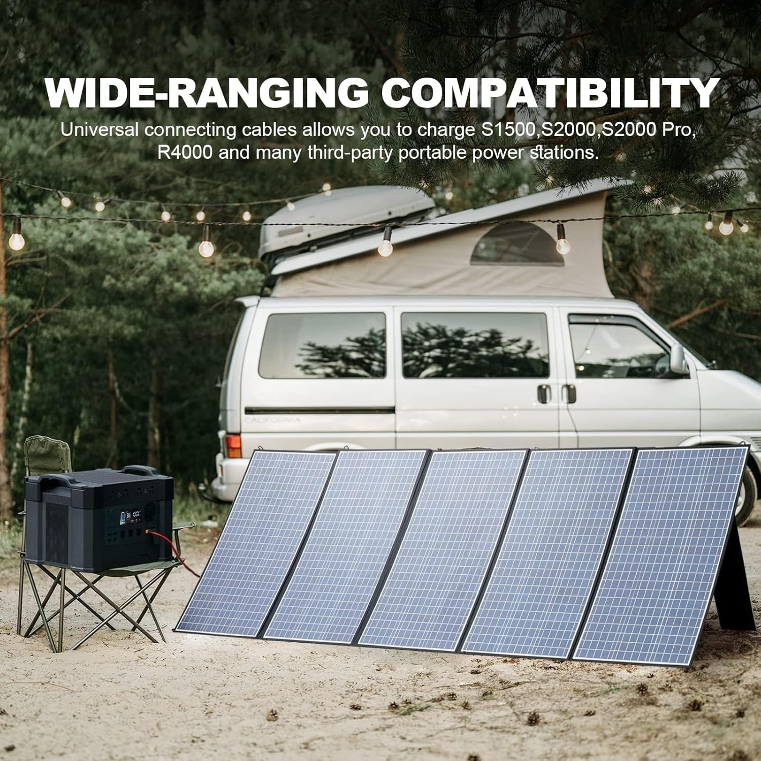 ALLPOWERS Portable Solar Panel SP037 400W Foldable Solar Charger Kit IP67 with Adjustable Kickstand, 22% Efficiency Module, 37.4V Output for Solar Generator Outdoor Camping Balcony RV off Grid image number 3