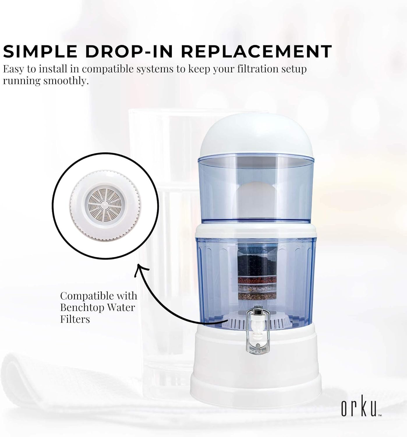 1X Mineral Stone Disc Filter Replacement for 8 Stage 28L Benchtop - Large Pad image number 5
