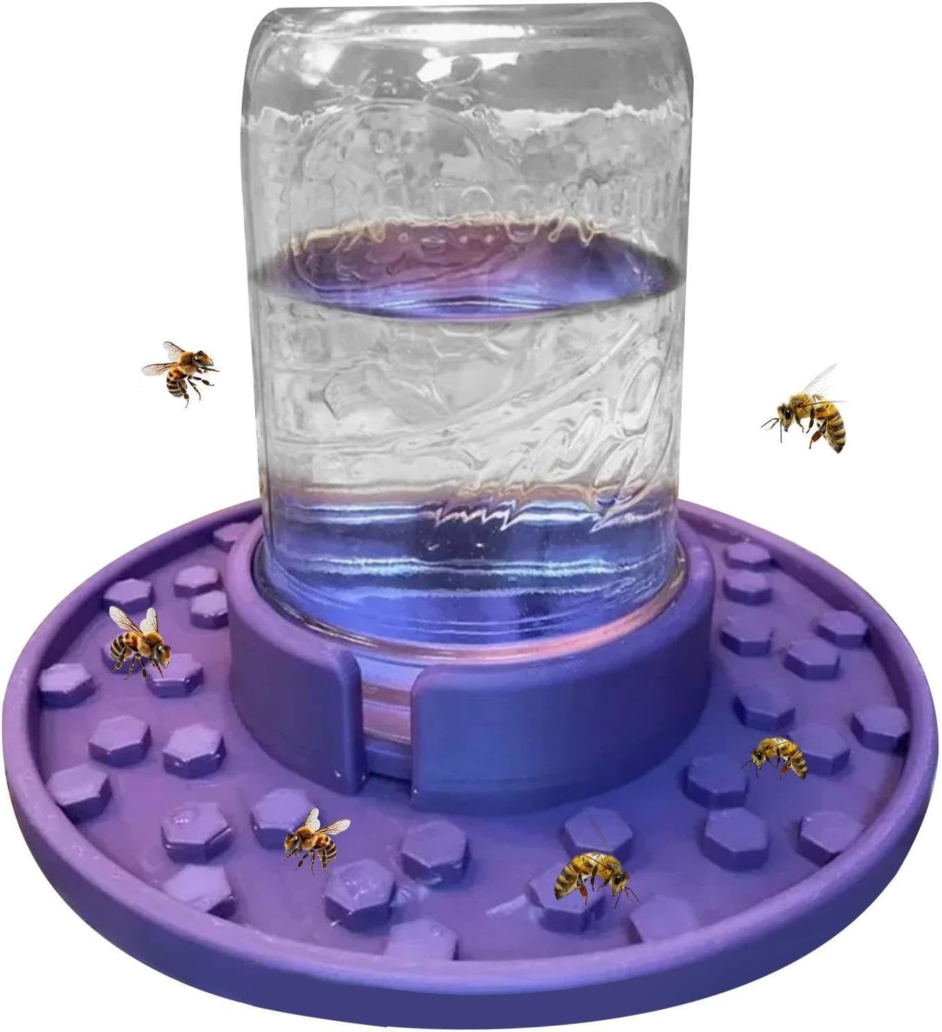 Bee Watering Station Mason Jar,Mason Jar Sugar Water Feeder for Bees - Hive Entrance Feeder, Bee Cups for Garden, Honey Bee Feeder, Used to Feed Water or Sugar Syrup, Bee Drinking Beekeeping Equipment image number 5