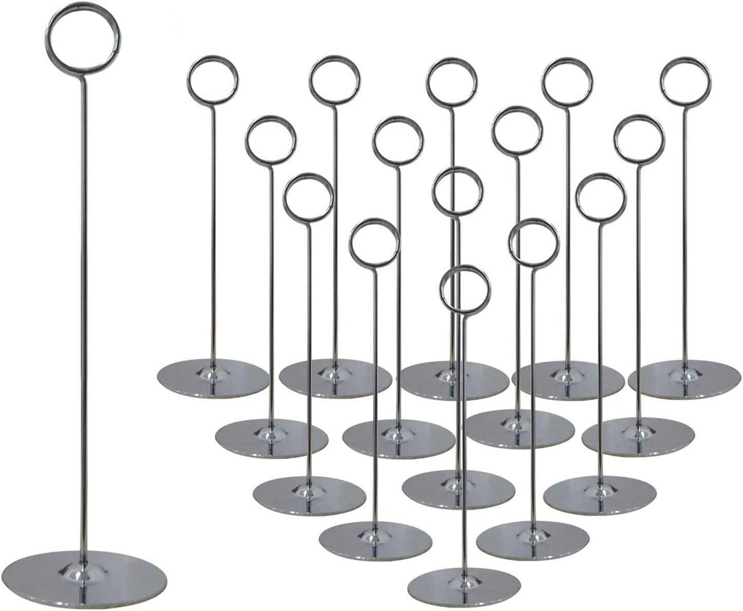 Urban Deco Place Card Holder Table Number Holder Wedding Card Holder 12 Inch Set of 16 for Restaurants Weddings Banquets (12" Silver Place Card Holder)