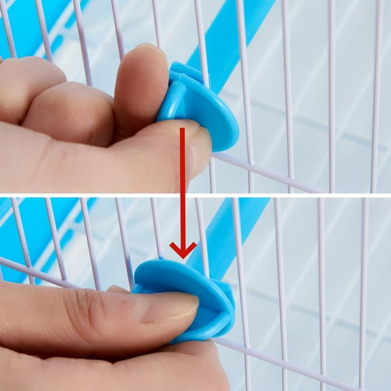 Vibrant Colorful Apartment Bird Cage White Small 2 Removable Feeders Adjustable Perches 32X29X44Cm Travel House Roof Pet Metal Frame Secure Habitat for Parakeets Canaries Finches (Blue)