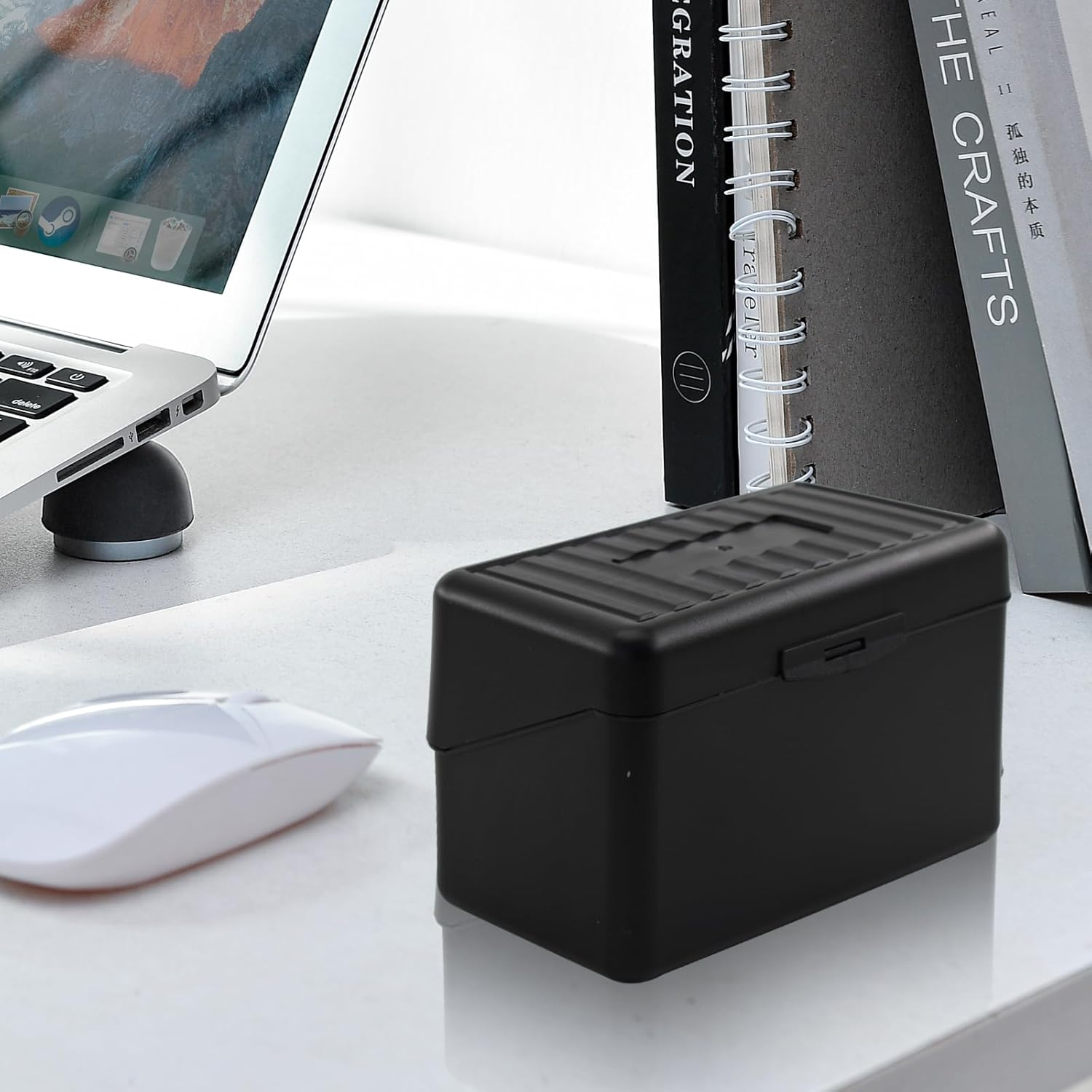 VANRA Index Card Holder 3X5 Flash Card Organizer Case 300 Colored Index Cards Bulk Blank Note Cards with Ring (Black) image number 6