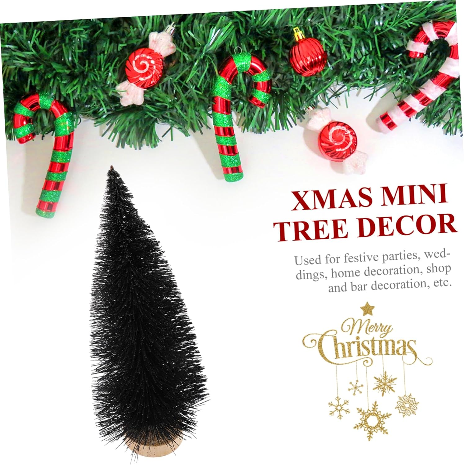 SHOWERORO Decorative Miniature Christmas Tree 25CM Sturdy Lightweight Electrical Lights and Christmas Ornaments for Holiday Home Decor image number 1