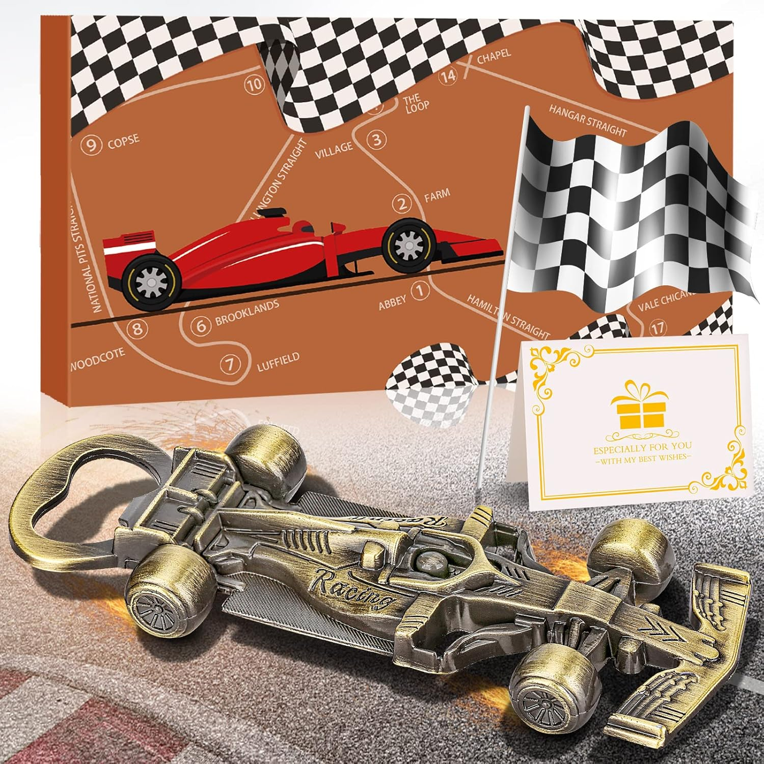 LULLEA F1 Merchandise, F1 Gifts for Men, F1 Bottle Opener, Unique Car Gifts for Him, Mechanic Gifts, Beer Gifts for Men, Bronze Gadget, Valentine'S Day Gifts, with Gift Box&Greeting Card image number 2