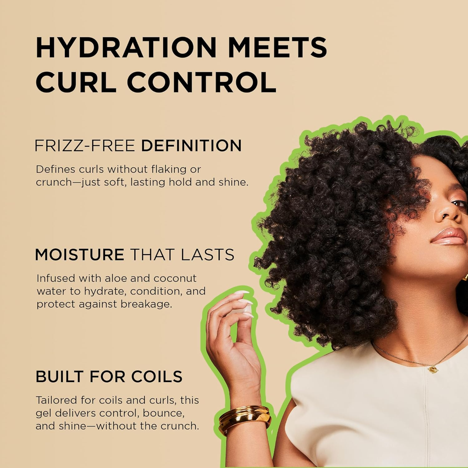 African Pride Moisture Miracle Hydrate & Hold Curl Defining Gel for Curly & Coily Hair, Controls Frizz, Hydrates, Defines Coils & Curls, No Flakes, 18Oz