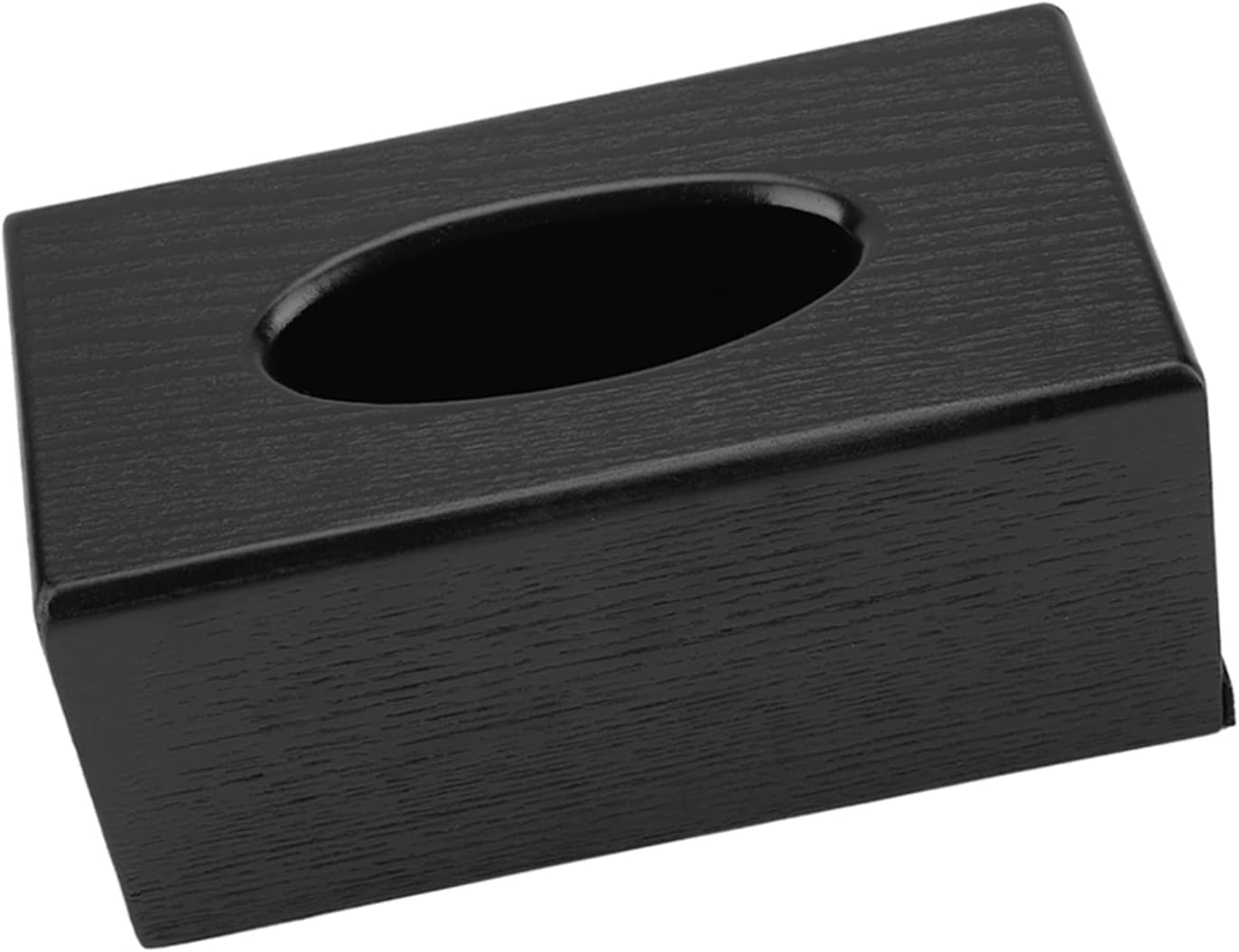 Rectangular Tissue Box Cover for Living Room Bedroom Kitchen Bathroom Office Use Standard Tissue Boxes Black Wood Finish - Black image number 5