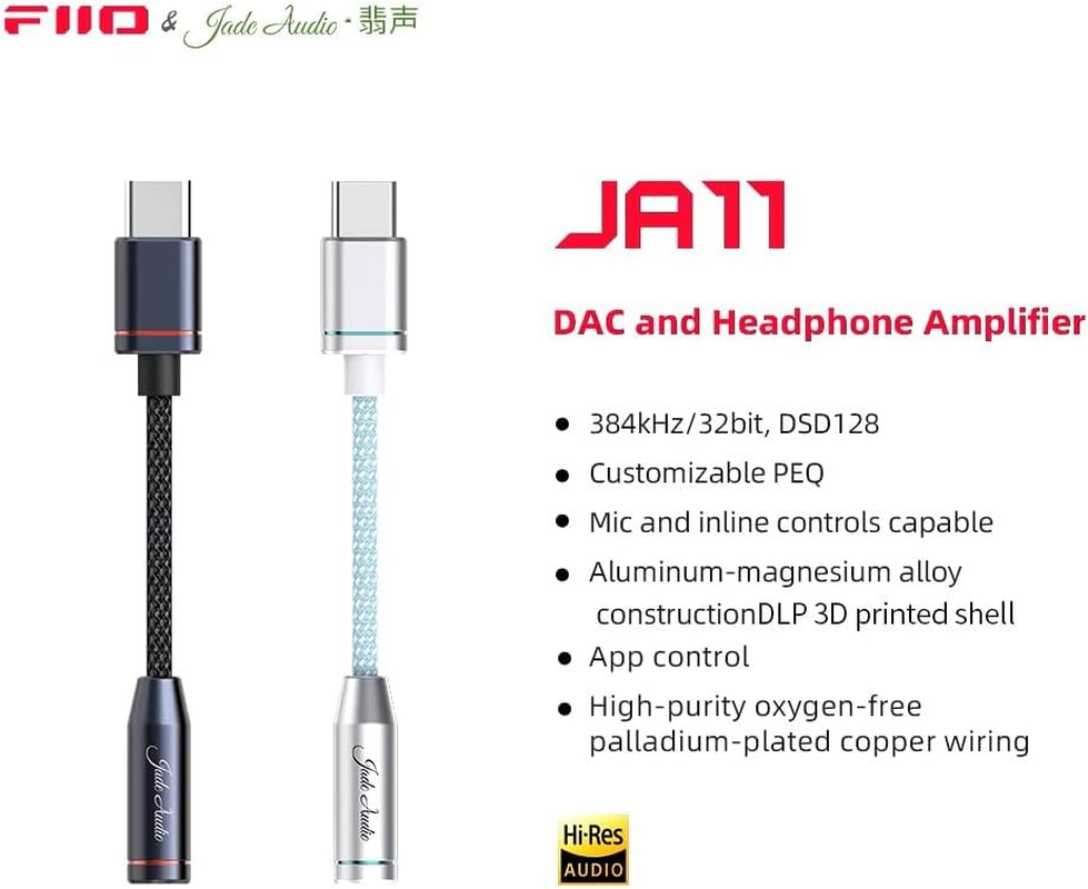 Fiio Jade Audio JA11 Dongle DAC and Headphone Amp (Silver)