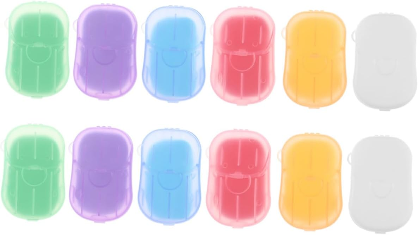 INOOMP Travel Soap Sheets Set 12 Boxes of Portable Foaming Soap Paper for Hand Washing Rose Jasmine Lavender Milk and Orange Scents for Camping Hiking and Outdoor Activities image number 2