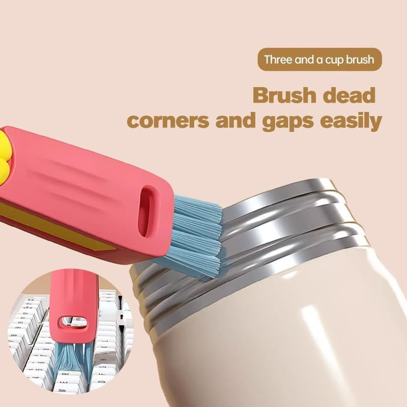 3 in 1 Cup Lid Cleaning Brush, 2024 Multifunctional Crevice Portable Cup Lid Cleaning Brush for Bottle Gap Tight Spaces Cup (A-3 PCS)