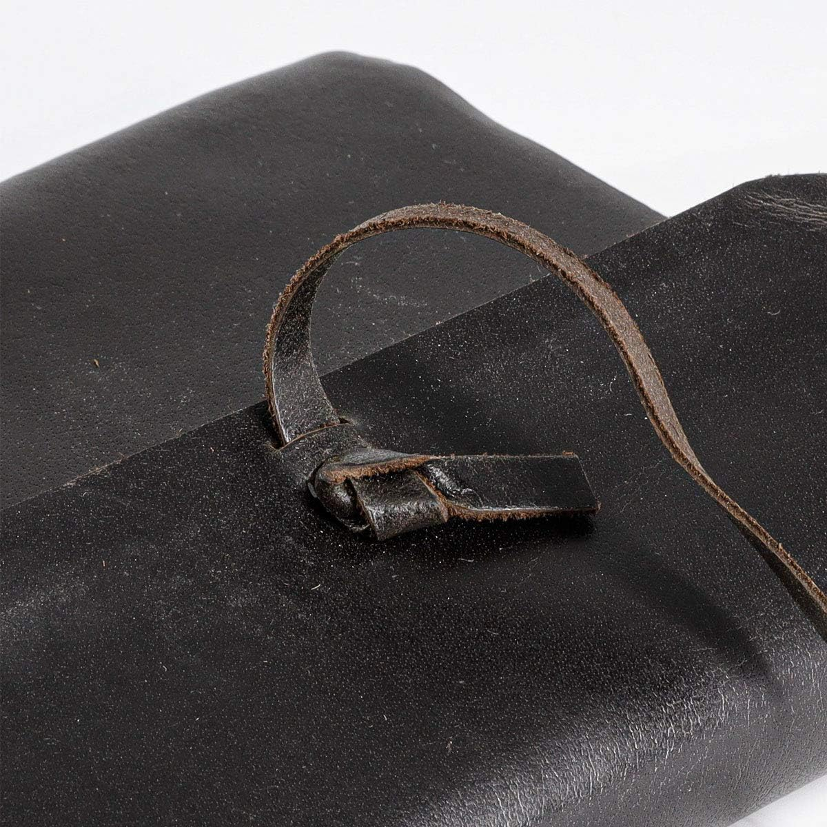 Komalc Handmade Leather Journal/Writing Notebook Diary/Bound Daily Notepad for Men & Women Unlined Paper Medium, Writing Pad for Artist, Sketch 7 X 5 Plain Black