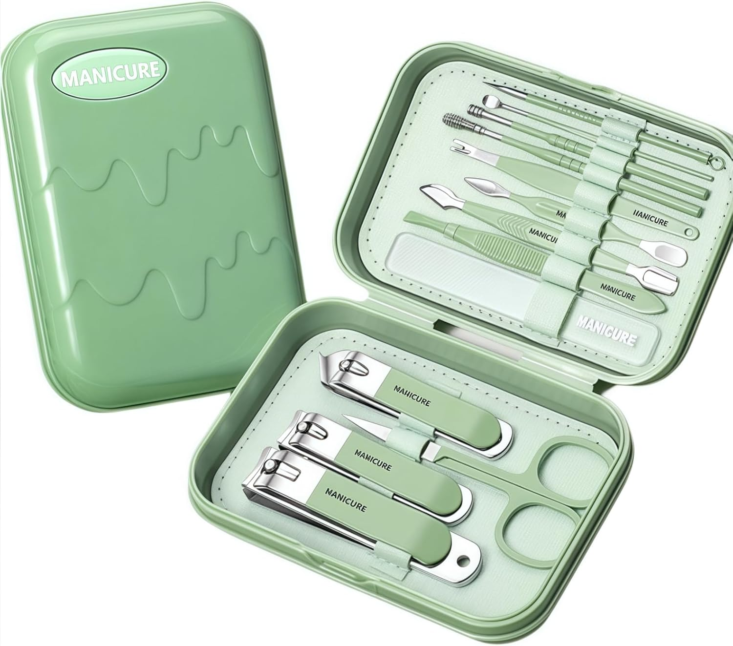 Nail Clipper Set,13-In-1 Nail Kit,Stainless Steel Manicure Set,Tweezers and Nail File Kit Travel Portable, Nail File Nail Cutter Set for Men/Women/Baby. (Yellow)