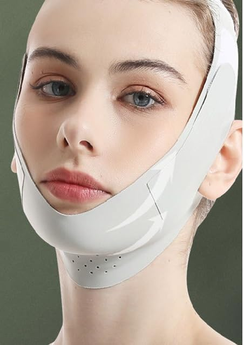 Mask Chin up Mask Face Strap, Soft Chin Strap V Shaped Face Mask (Green, 18 * 58CM) image number 2
