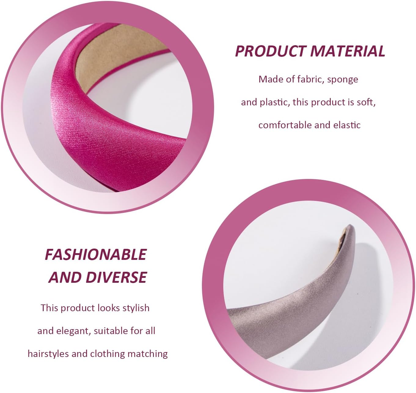 2 Pieces Women'S with Wide Cut Headbands, Eleen Hair Accessories, Non-Slip Headbands, Clothing Accessories, Hairstyle Accessories. image number 2