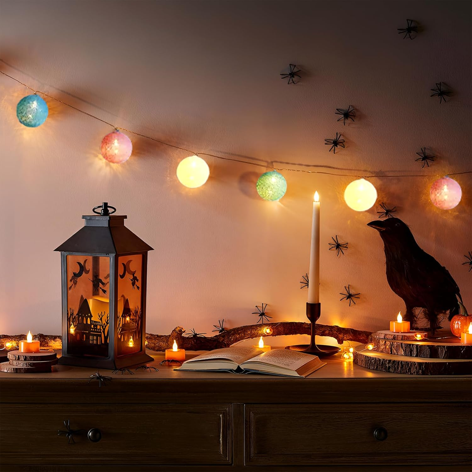 Xmart Fairy Lights Indoor Battery 20 LED 3 Metres / 2.36 Feet Cotton Swab Lamp External Battery Fairy Lights Balls for Holiday Party Living Room Wedding Balcony (Macaron Colour)