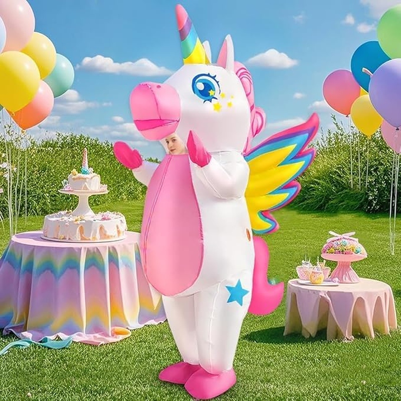 Inflatable Adult Size Winged Unicorn Costume - Full Body Blow up Costume for Men and Women image number 5