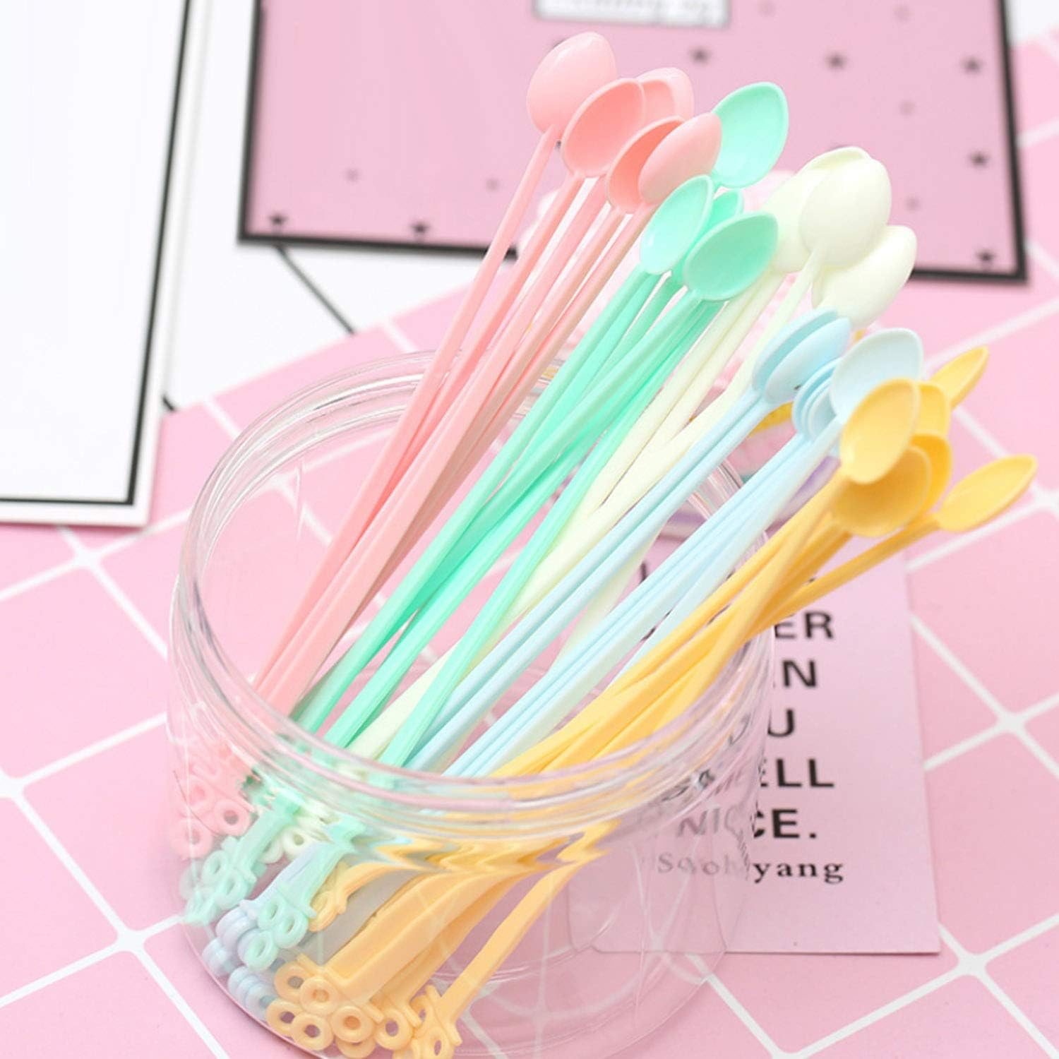 HAGNQINGHENG 24 Colors Colorant Pigments Mica Pearl Powder with 30Pcs Mini Spoon for Manual Nail Art Craft Projects Slime Bath Bomb Soap Making image number 2