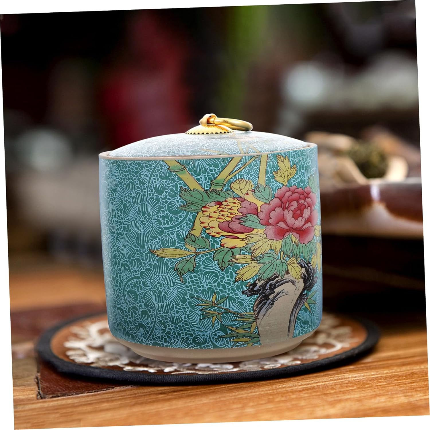 BRIGHTFUFU Chic Sealing Tea Canister Elegant Design for Fresh Storage of Tea and Spices Versatile Food Organizer for Home and Kitchen Use for Beans and Snacks image number 2