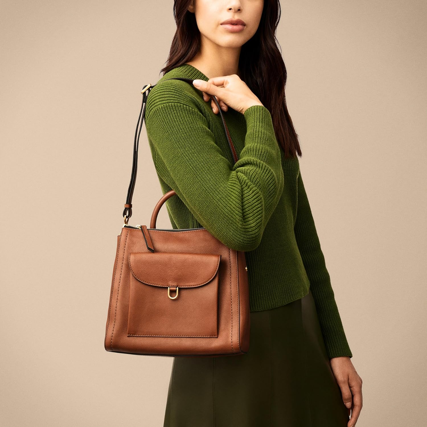 Fossil Women'S Parker Leather Small Backpack, ZB1797200, Brown, One Size image number 6