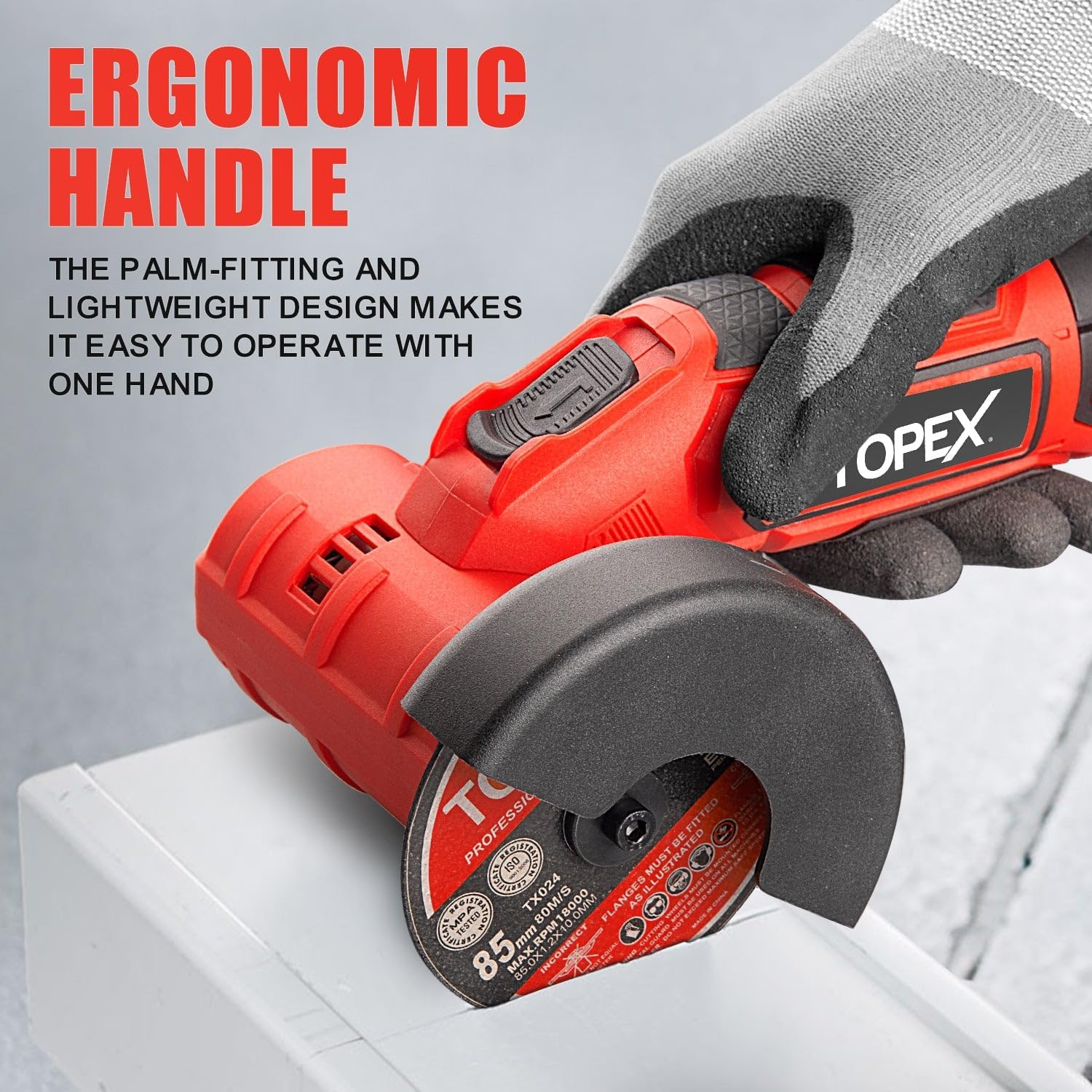 TOPEX 12V Cordless Angle Grinder Tool Kits W/ 2 Polishing Disc,1 Wrench for Metal and Wood (Battery and Charger NOT Included)