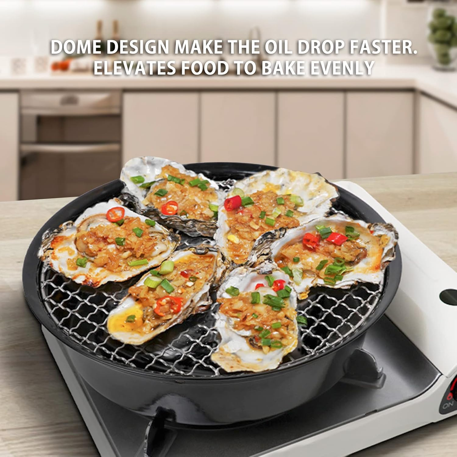 UOIENRT Multi-Purpose round BBQ Grill Net, Stainless Steel Barbecue round Grill Grate Camping Cookware Outdoor Campfire Grill Grid for Beaf Chicken Vegetables (20Cm) image number 5