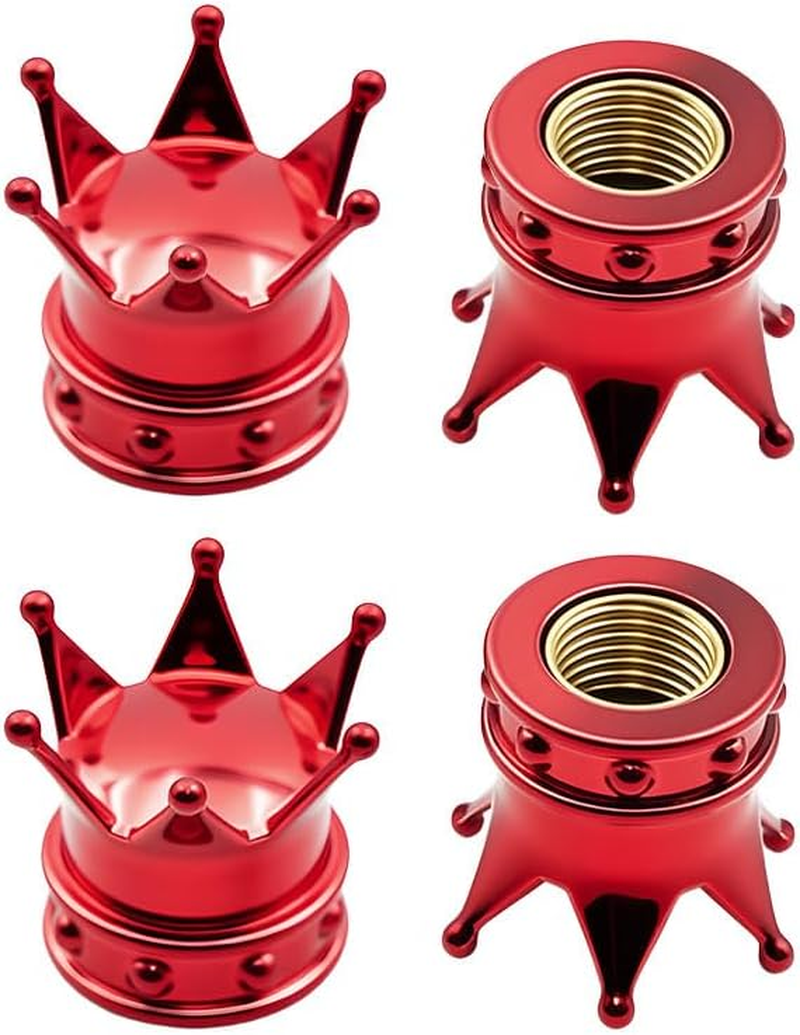 4 Pack Universal Tire Valve Stem Caps, 17Mm Crown Design Dust Covers with O-Ring Seal for Car, SUV, Motorcycle, Bike and Truck,Grey