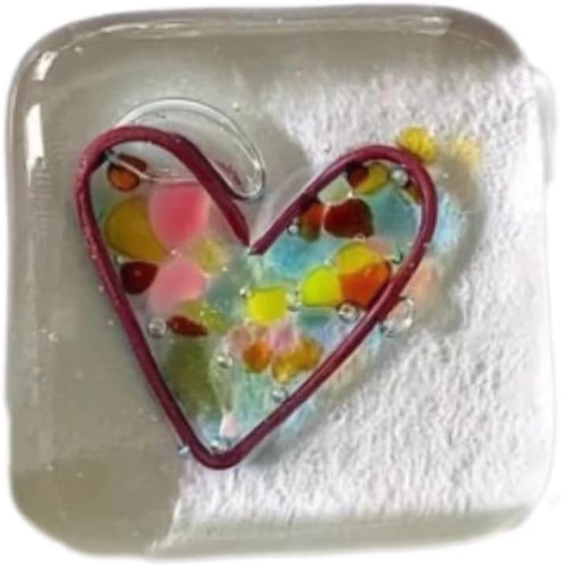Fused Glass Heart Pocket Hug Token, Resin Glass Heart Pocket Token,Handmade Pocket Token Fused Heart Keepsake Gift for Friends Couple Family,Fused Glaze Heart Pocket Token,Luggage and Travel Gear image number 4