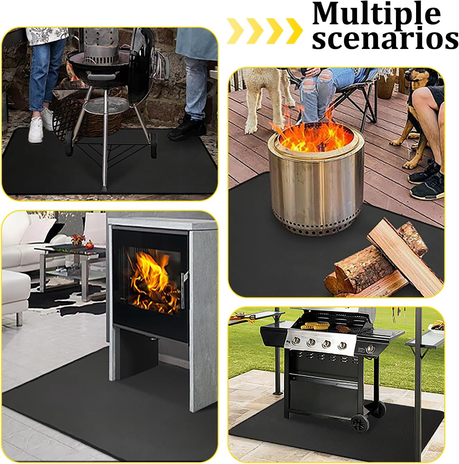 193 * 129Cm Large under Grill Mat for Outdoor Grill &ndash; Double-Sided Fireproof, Waterproof, Oil-Proof BBQ Mat Protector for Deck, Patio, Lawn, or Indoor Fireplace &ndash; Easy to Clean, Durable Design image number 3