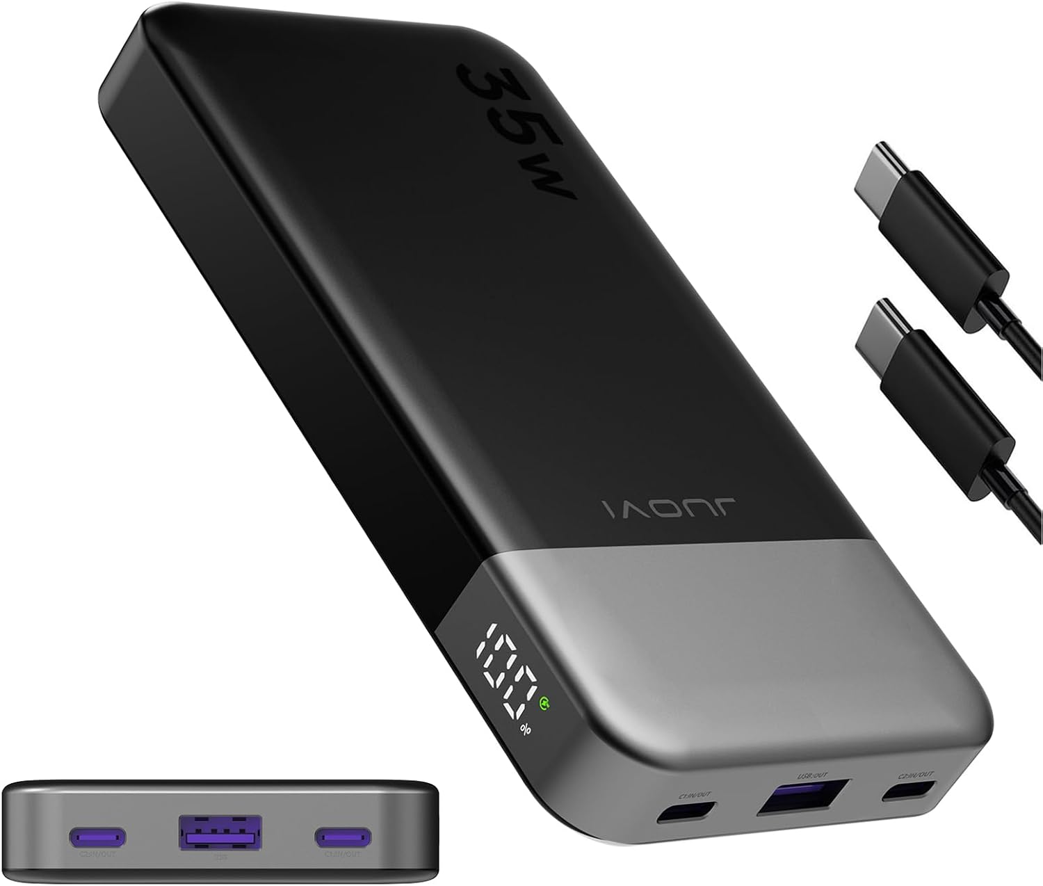 JUOVI 10000Mah Portable Power Bank, 35W Fast Charging Powerbank with LED Display, USB C Powerbanks & Travel-Friendly Battery Pack, Portable Phone Charger for Iphone, Ipad, Samsung, Android & More image number 6