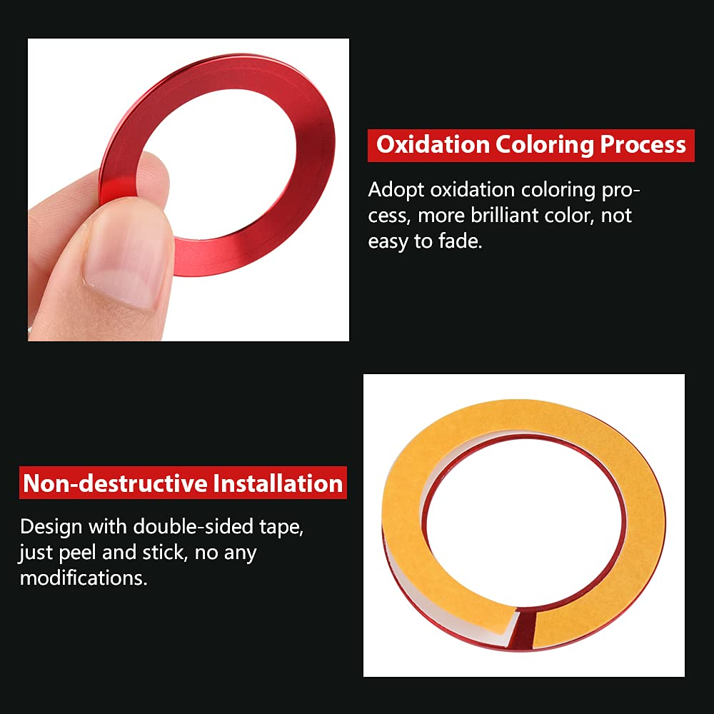 Push Start Button Cover Ring Fit for Jeep Cherokee/Grand Cherokee 2014-2021 Car Accessories Interior Red Decoration Stickers image number 2