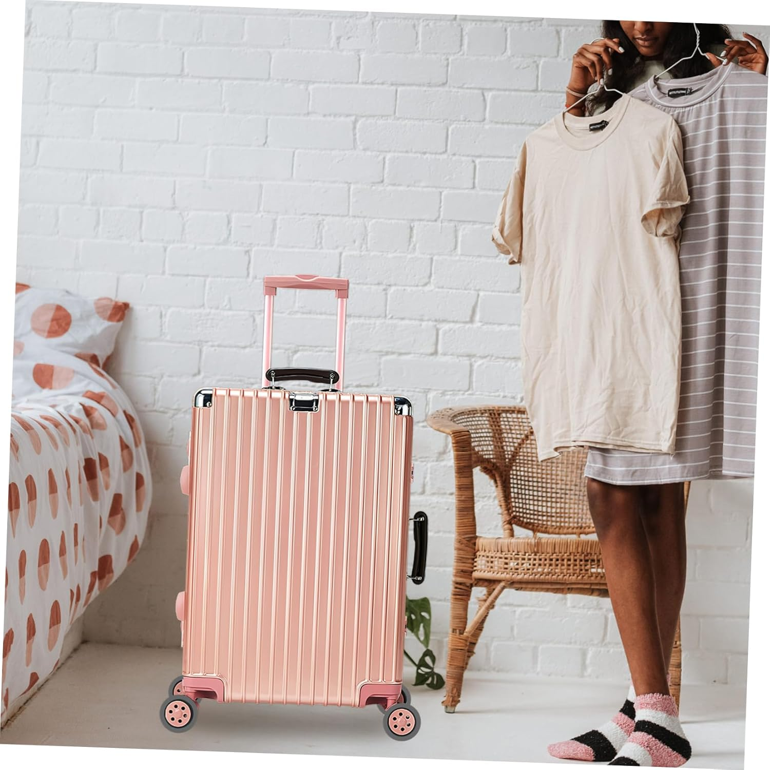 JECOMPRIS 8Pcs Rubber Luggage Wheel Protector Covers Deep Grey Suitcase Wheel Covers Noise-Reducing Travel Luggage Wraps for Spinner Floor Protection image number 6