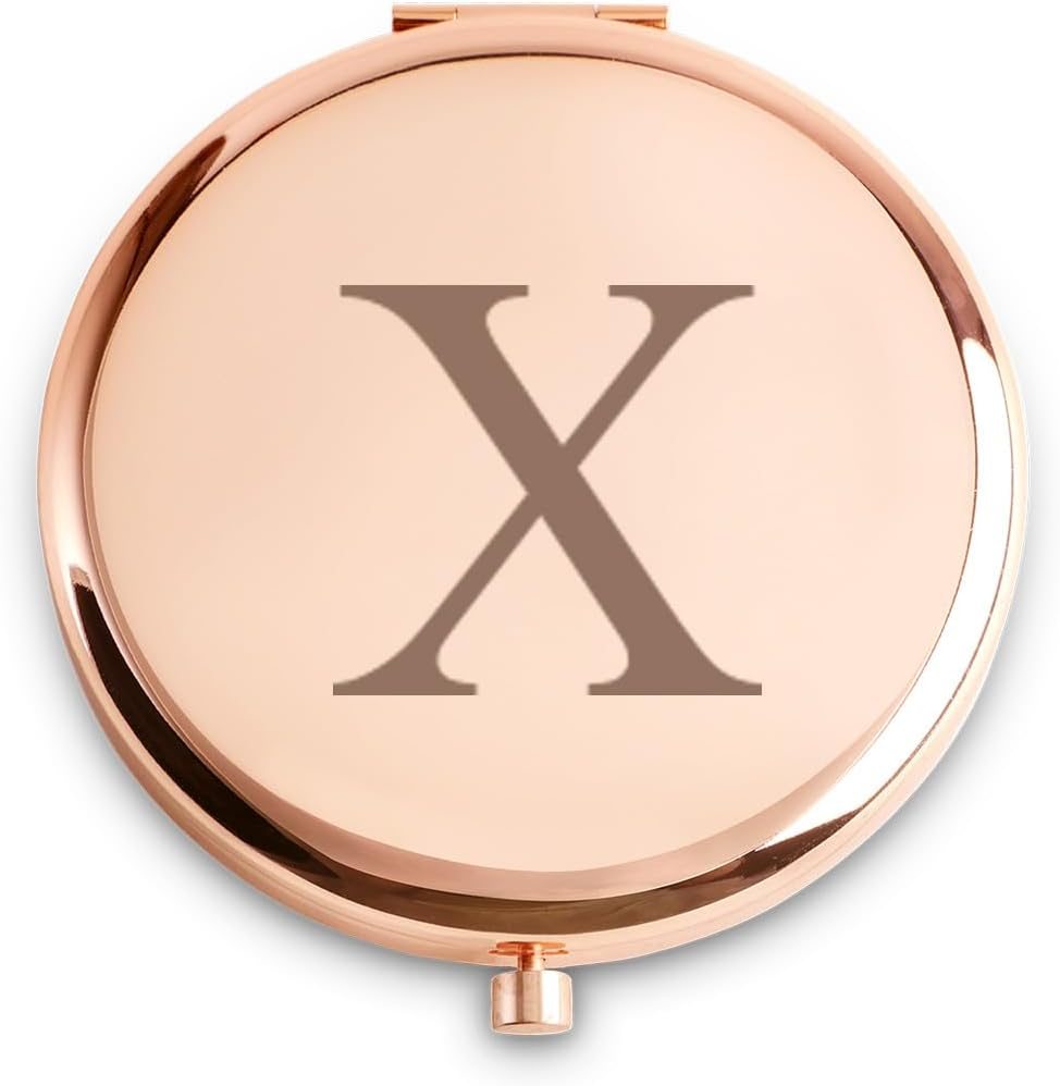 Personalized Compact Mirror Monogrammed Initial, Friendship Gifts Women Girls Her Friends, Unique Birthday Gifts Mom Wife Sister Daughter Grandma Niece Granddaughter Aunt