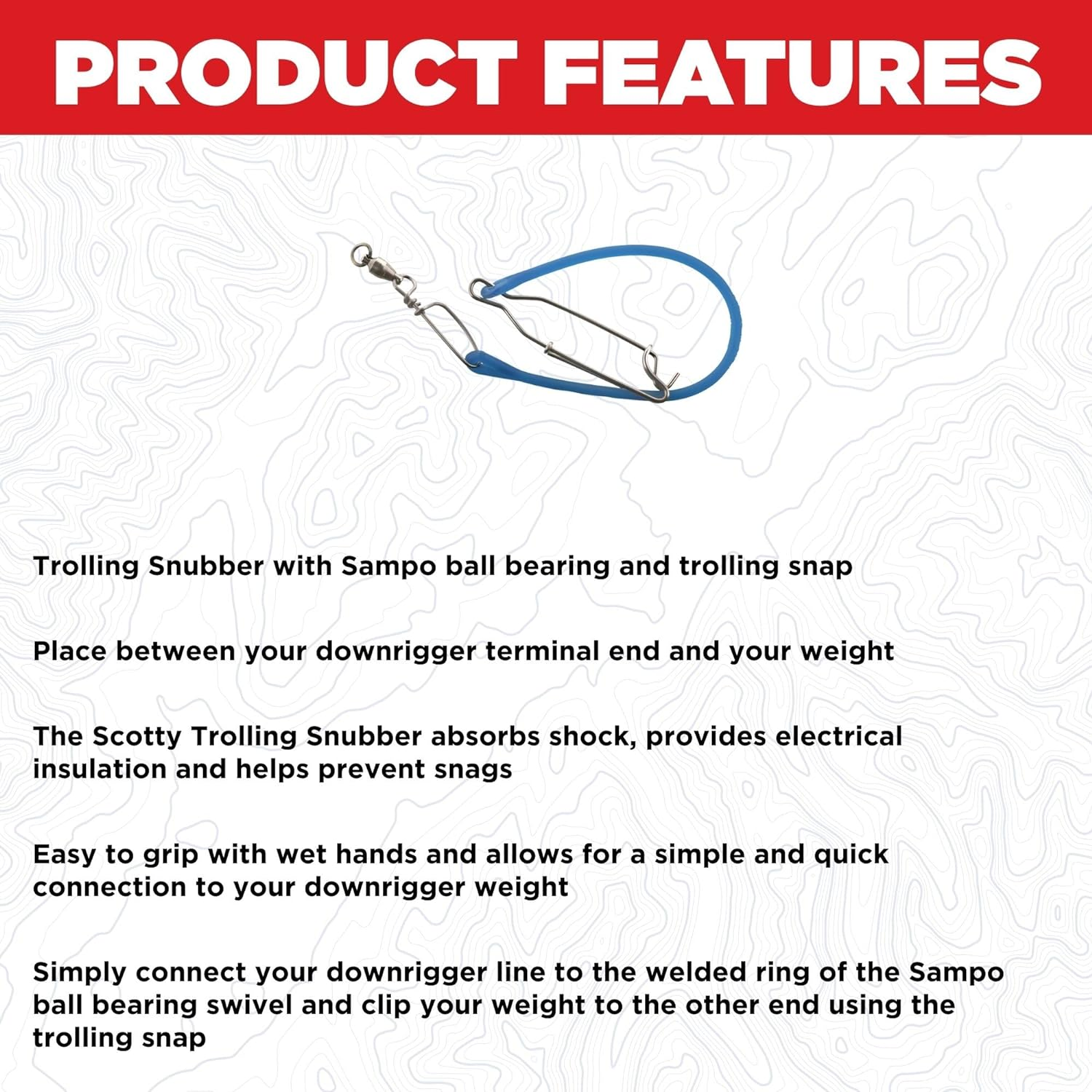 Scotty #370 Downrigger Weight Snubber with Swivel and Snap, Black, Small