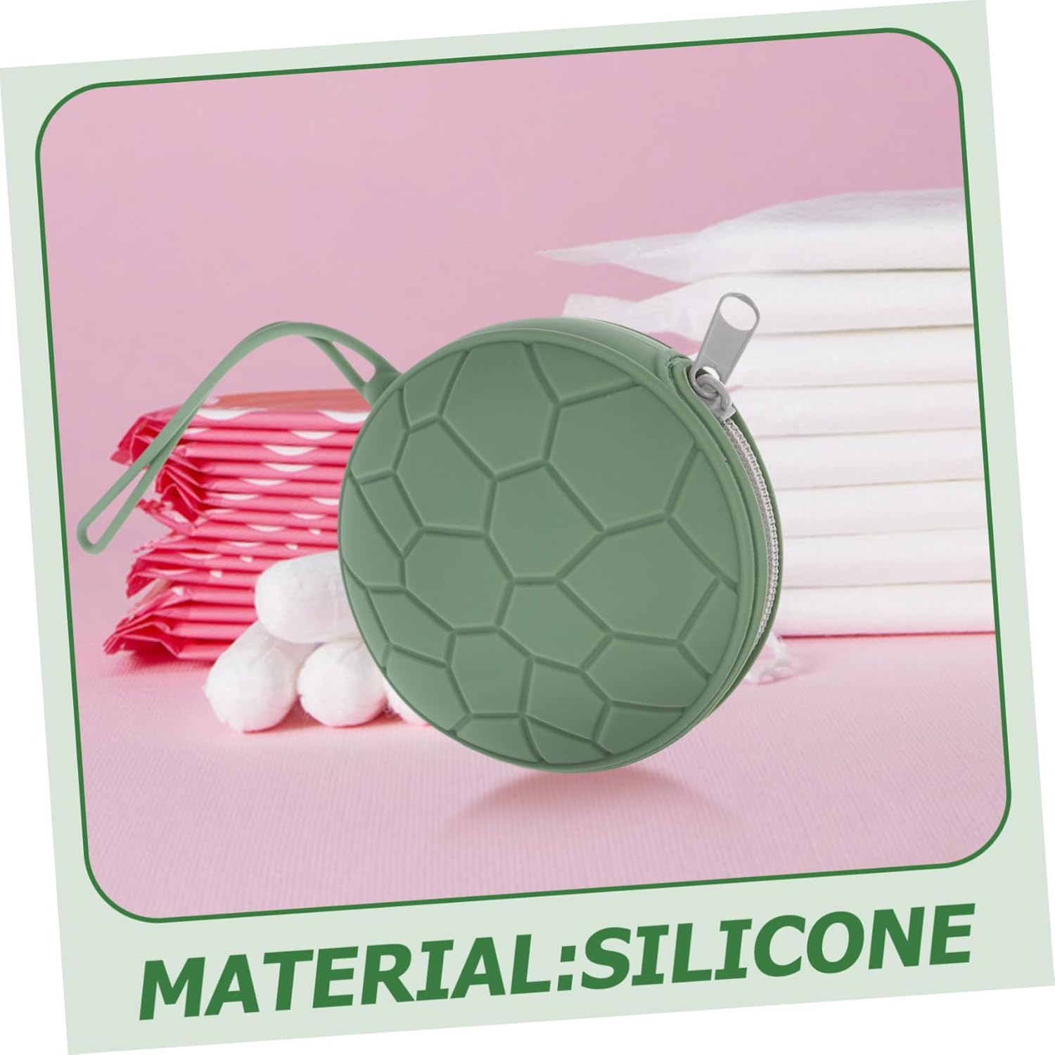 VERDANVERSE Storage Bag Portable Sanitary Case for Women Silicone Toiletries Bag Period Carrier Lightweight and Easy to Clean image number 4