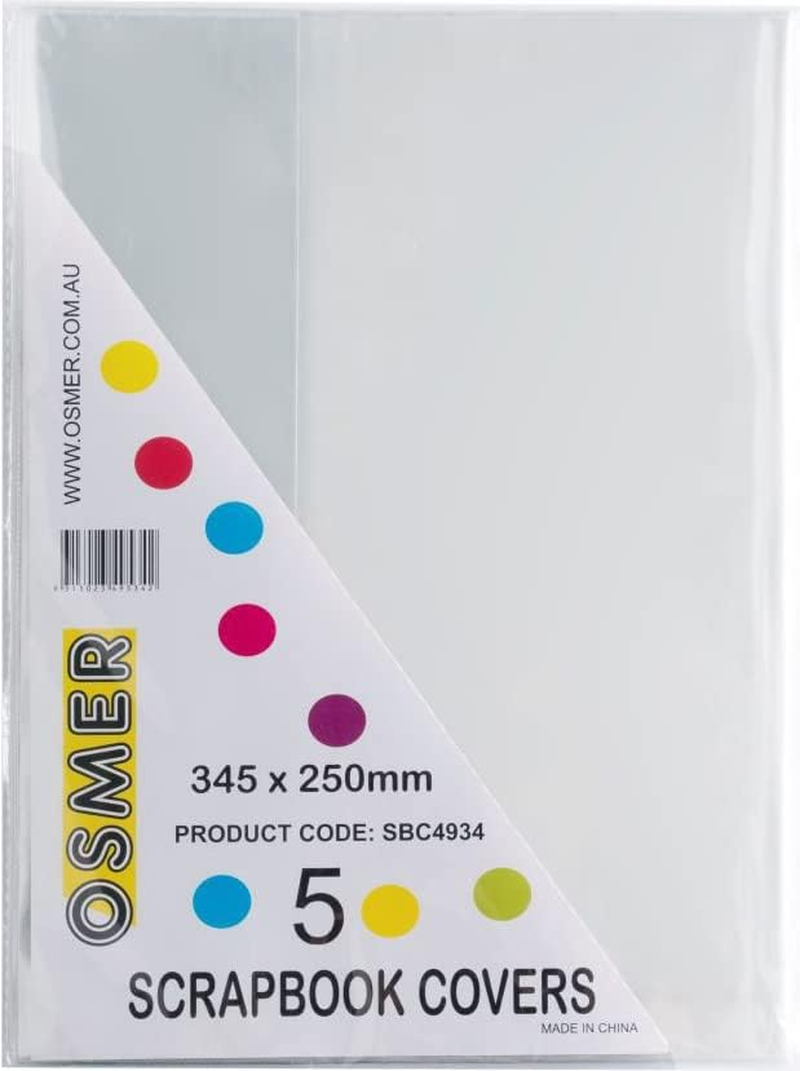 Osmer SBC4934 Scrapbook Cover, Super Clear (Pack of 5)