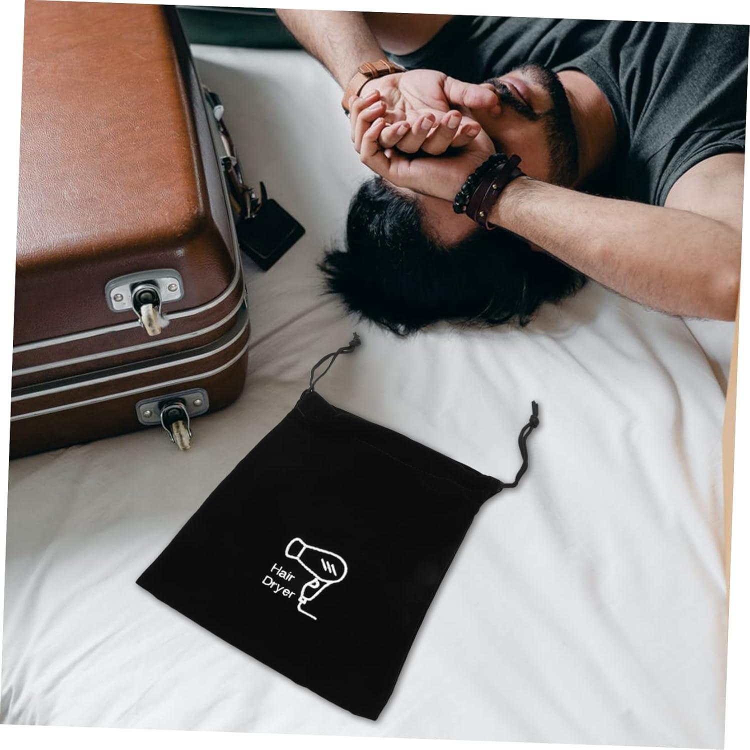 Beavorty 6Pcs Stylish Hair Tool Bag Travel Storage Bag Drawstring Guest Supplies for Hair Dryer