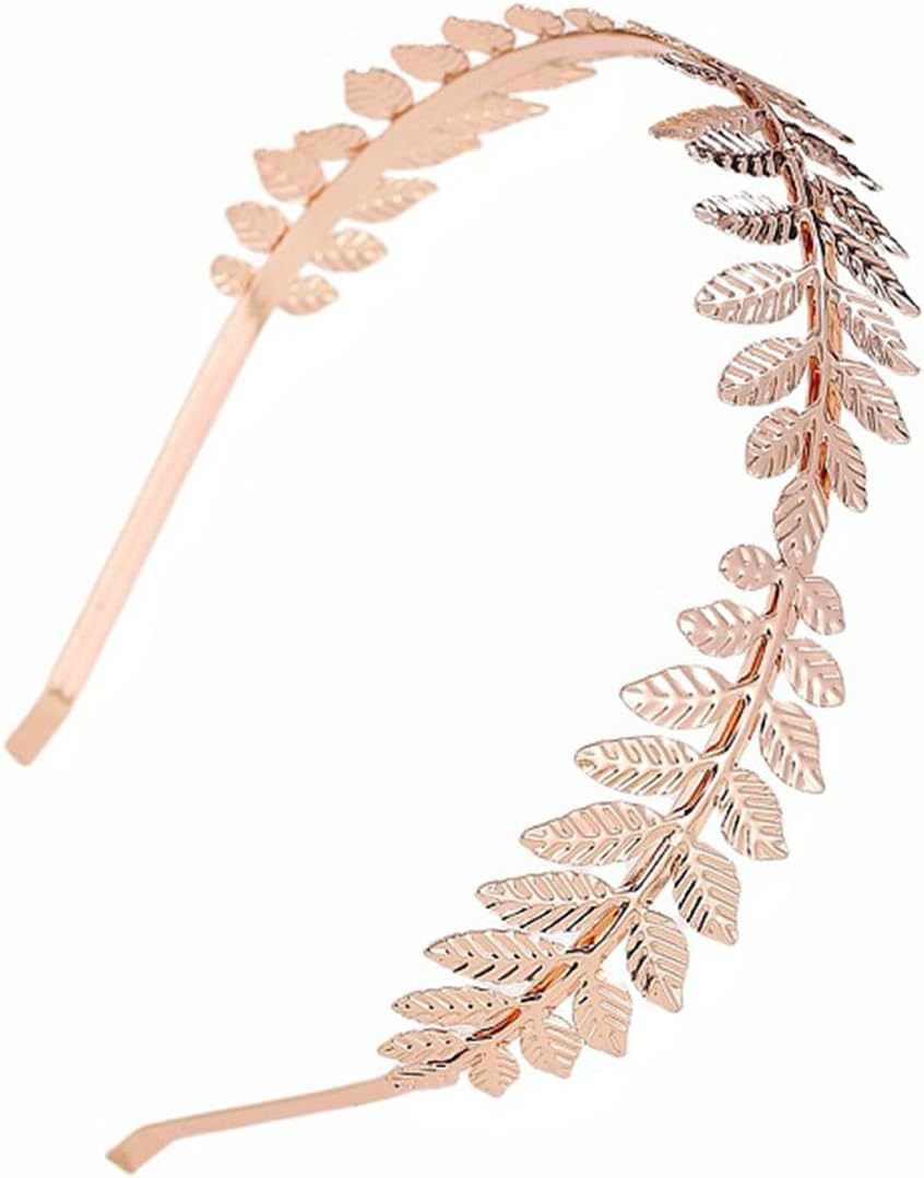 Visxcnu 1 X Women'S Hair Band, Gold Headpiece, Bride, Roman Goddess Headband, Girls Laurel Wreath, Hair Accessories, Golden Wedding, Boho Leaf Hair Crown Accessories, Rose Gold image number 3