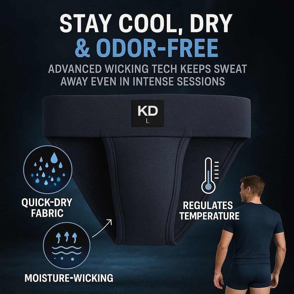 KNK Men&rsquo;S Gym Jockstrap Supporter with Back Cover | 100% Organic Cotton Jockstrap with Cup Pocket | Sports Fit image number 4