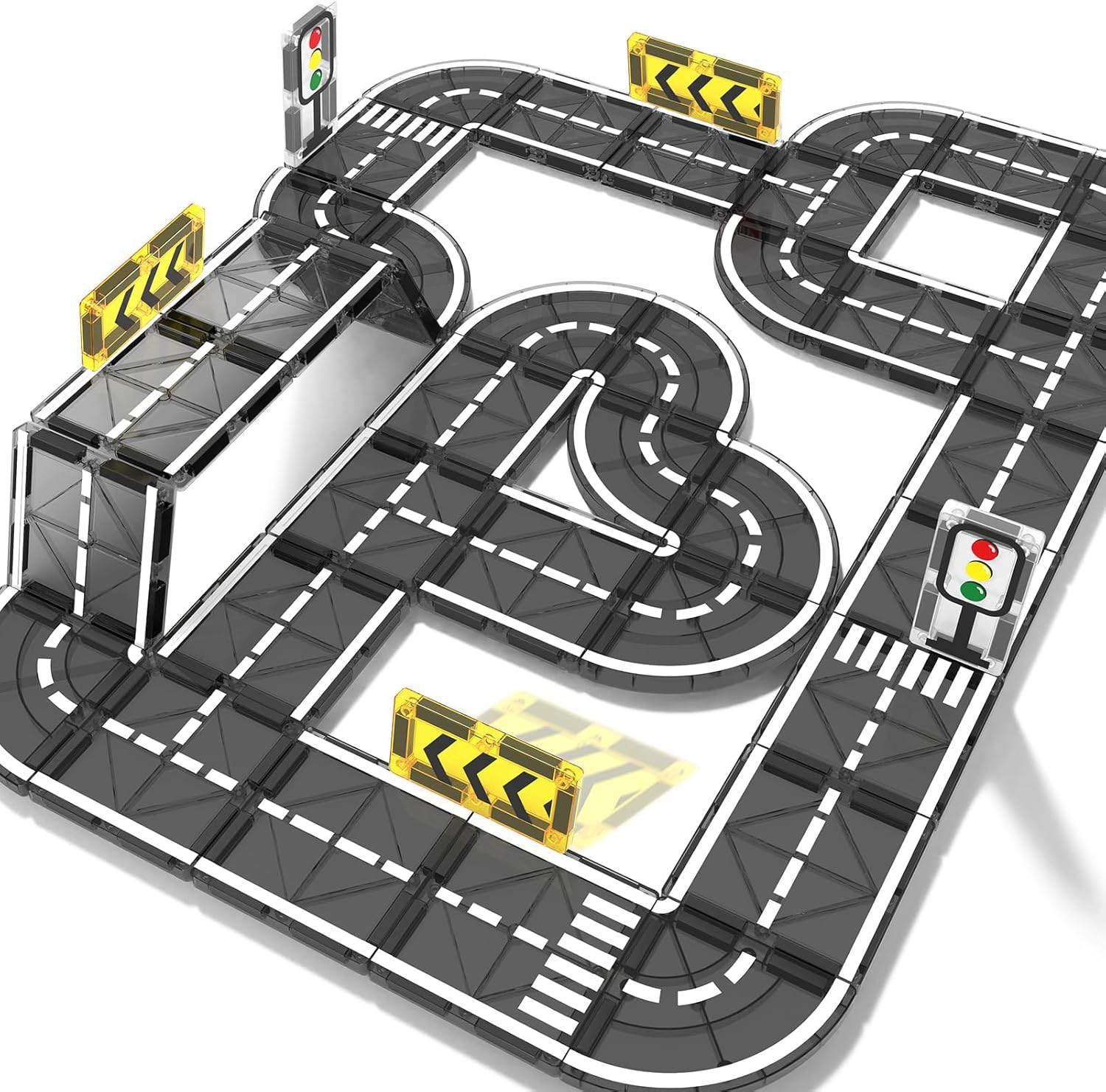 Magnetic Tiles Road Expansion Pack, STEM Magnet Building Blocks for Toddler Kids Toys, Christmas Toy Gifts for 3+ Year Old Boys & Girls, Montessori Educational Creativity-Igniting Kids Toys image number 2