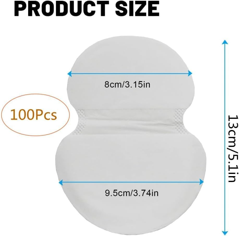 100 PCS Underarm Sweat Pads, Ultra-Thin Invisible Self-Adhesive Pads for Women & Men, Quick Absorb Sweat & Odor Control, Sticky No Residue, for Dating, Office, Sports, Travel & Daily Wear image number 6