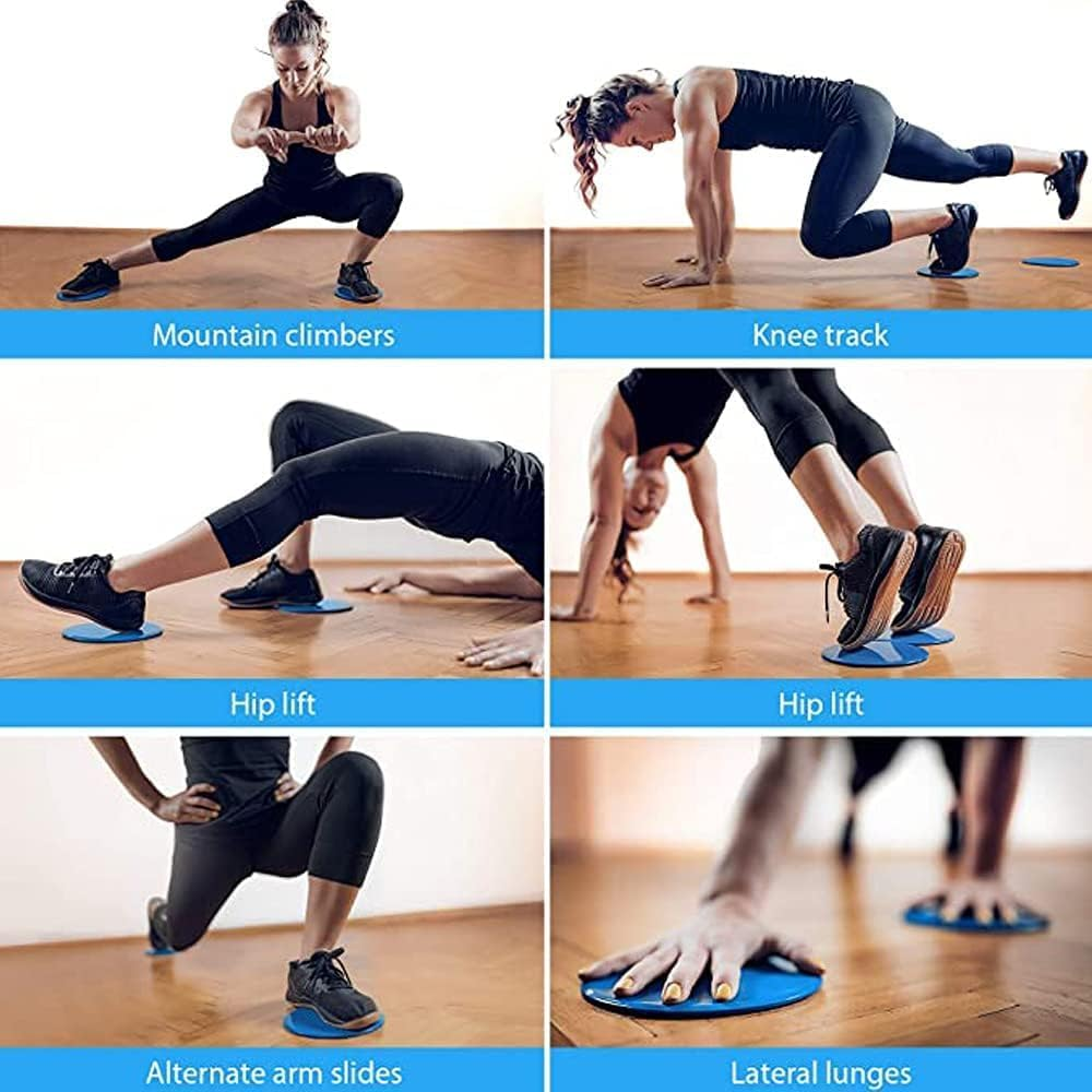 Exercise Sliders for Working Out - 4 Dual Sided Disks for Core, Abdominal, Glutes, Abs Strengthening - Fitness Equipment
