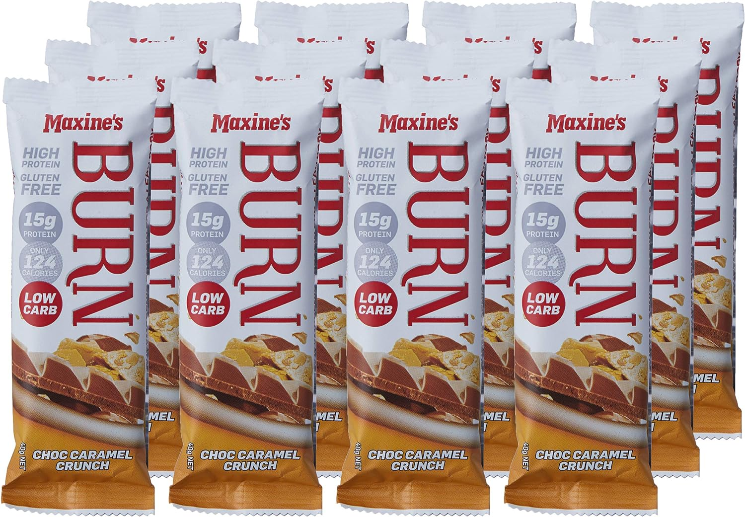 Maxine'S Burn Fat Burning Protein Bars, Caramel Crunch, Box of 12 X 40G Bars image number 3