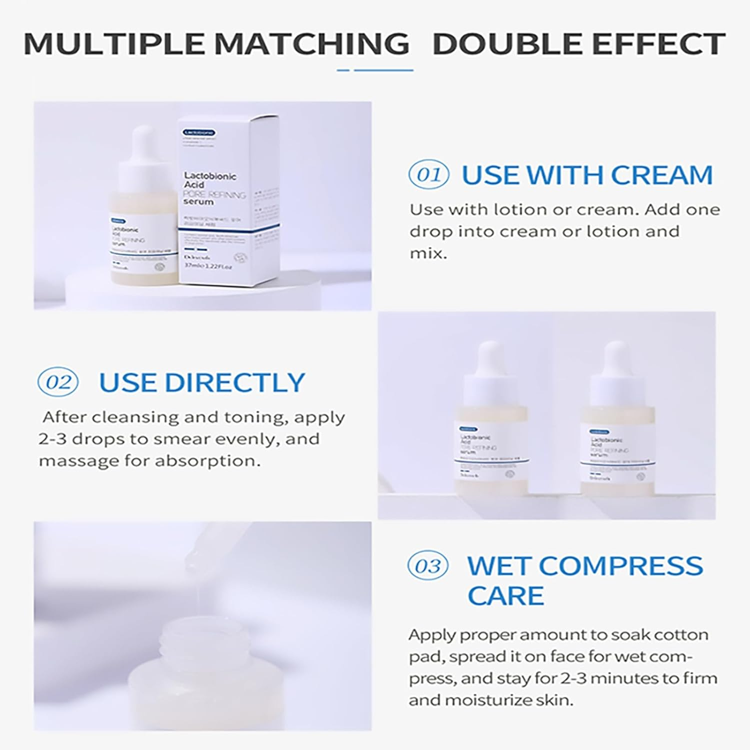 Deleventh Korean Brand Lactobionic Acid Face Serum 37Ml / Shrink Pores, Balance Water and Oil, Remove Blackheads, Smooth, Radiant Skin, Reduce Fine Lines and Improve Texture image number 2