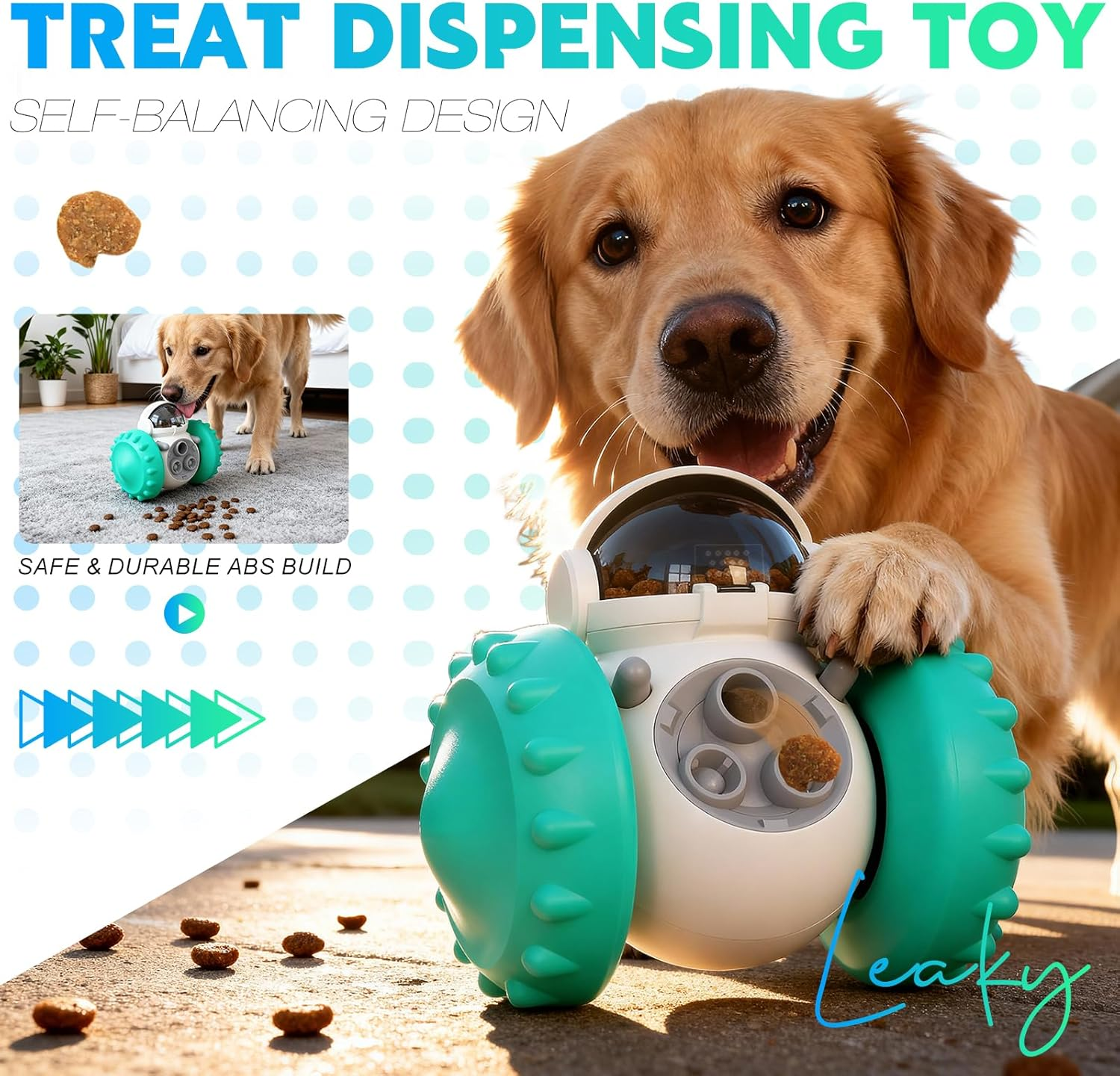 JORAGO Interactive Dog Puzzle Toys - Pet Treat Dispenser for Boredom, Dog Enrichment Toys for Small Medium Large Dogs, Puppy Chase Toys Slow Feeder Training Dispensing Toy Indoor to Keep Them Busy image number 5